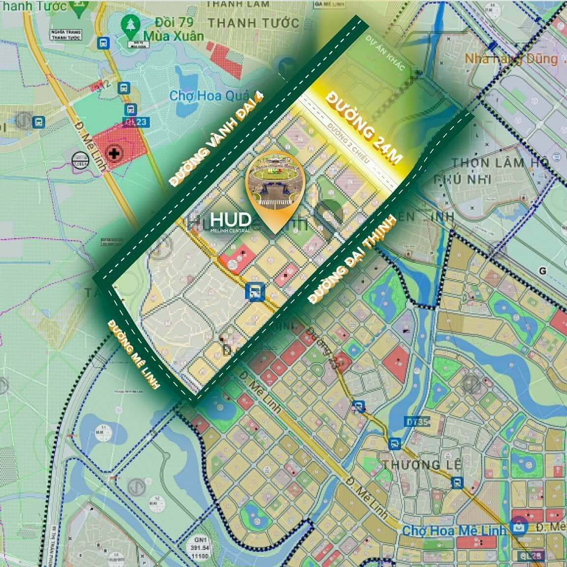 NHÀ Ở XÃ HỘI HUD MÊ LINH vị trí khu đô thị hud thanh lâm đại thịnh 2